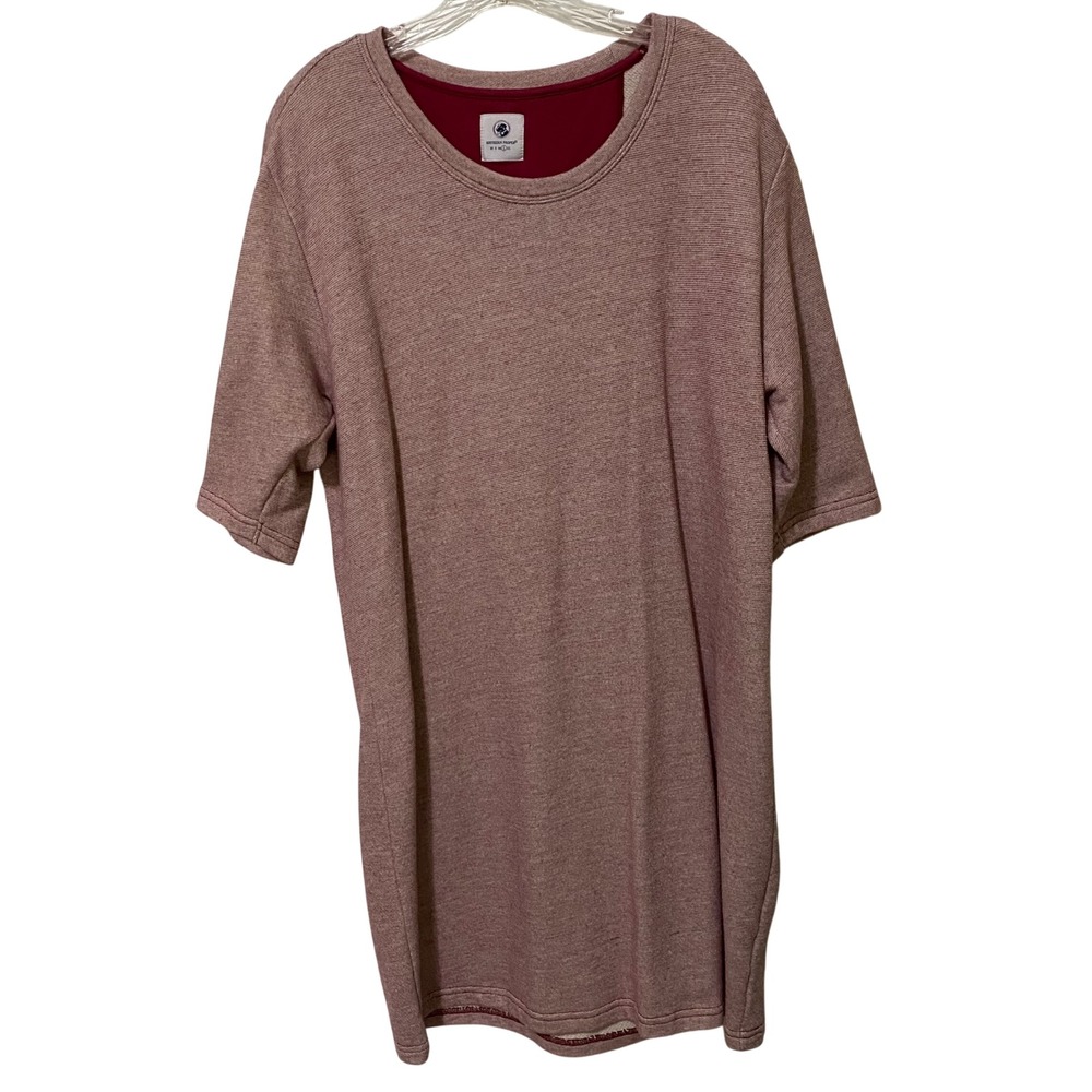 Southern Proper Knit T-Shirt Dress‎ L Red Preppy Cozy Comfort Teacher Made Peru